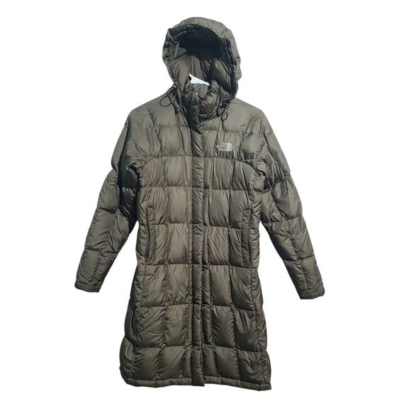 The North Face Parka Green Metropolis Hooded Long Puffer Coat Size Small - Picture 1 of 4